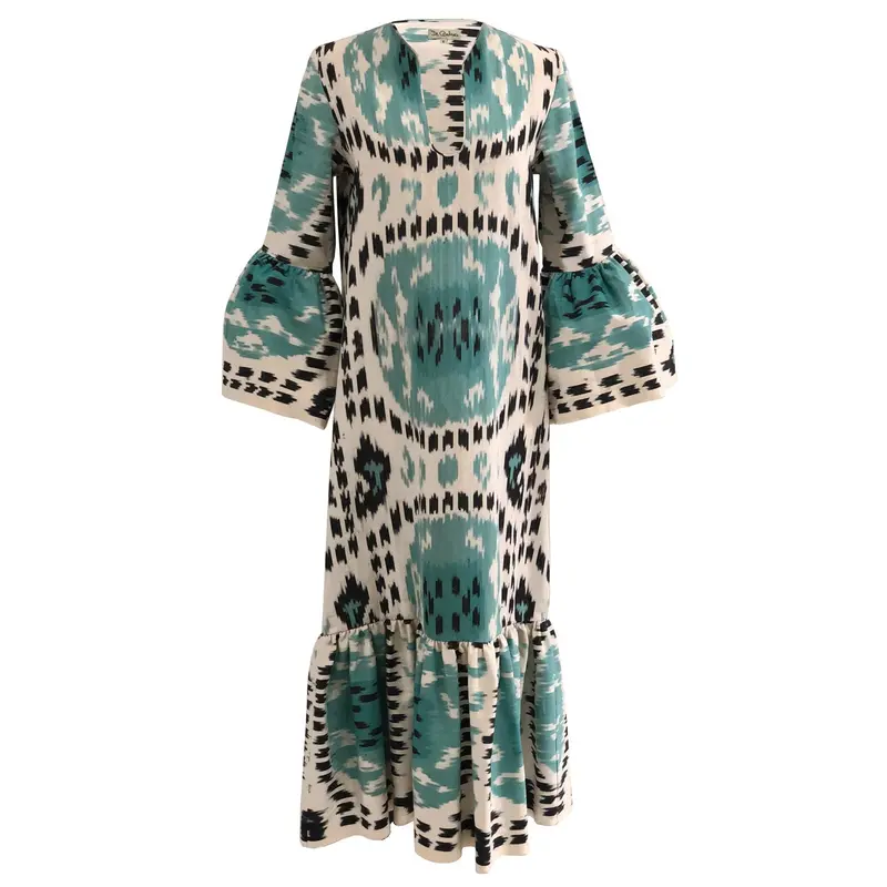 Viento Aquamarine Rainbow Print Dress 1