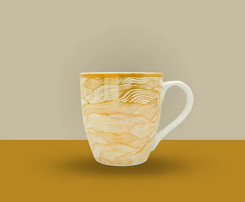 Vintage-Style Ceramic Coffee And Tea Mugs – 6-Pack (White & Brown) 1