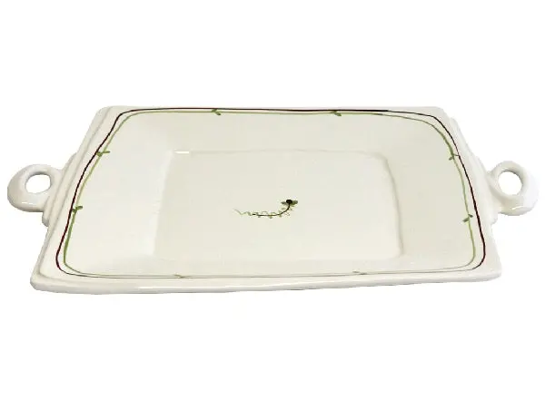Virginia Casa Lastra Fiori Di Bosco Handled Square Serving Platter 1