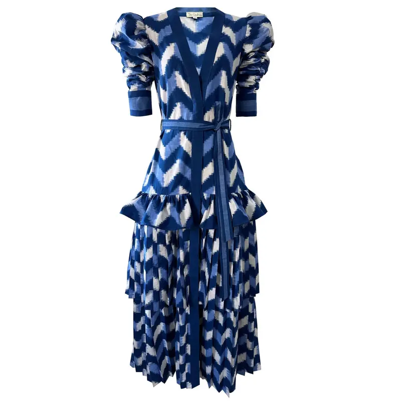 Waves-Inspired Lapis Lazuli Print Dress 1