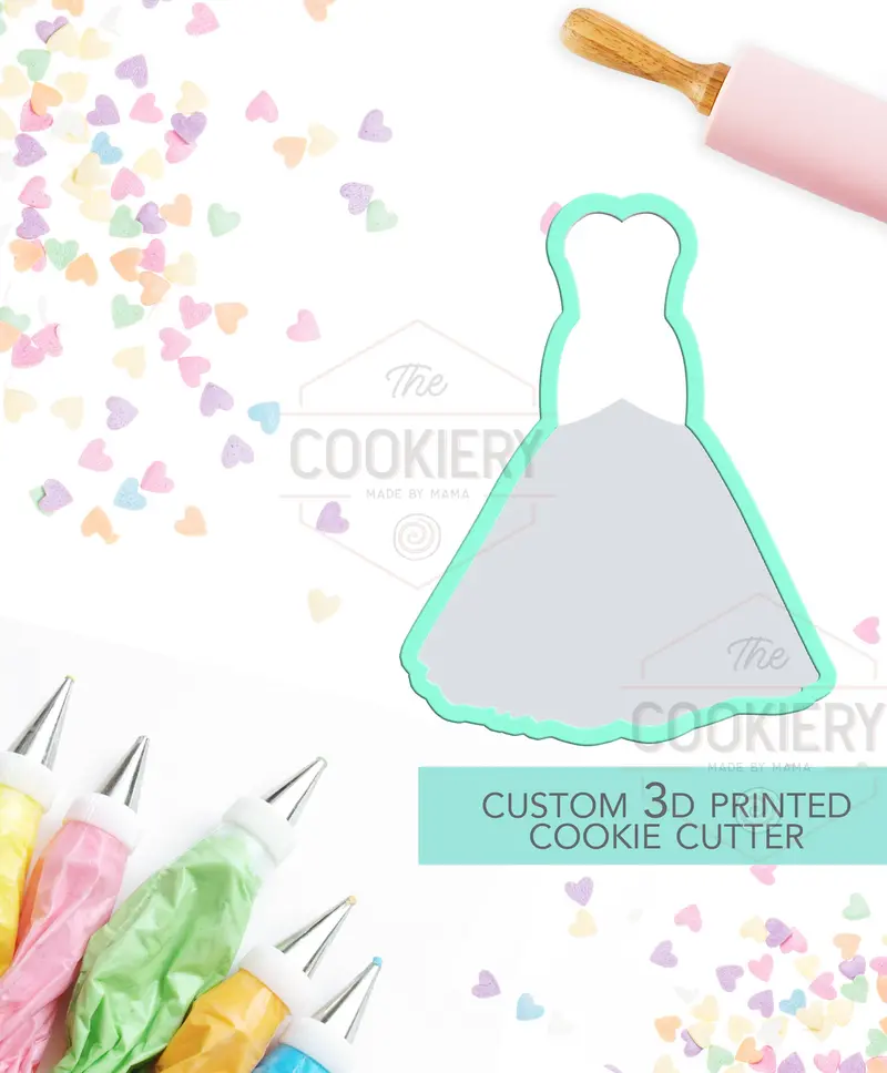 Wedding Dress Cookie Cutter – Elegant Bride-Themed Baking Shape 1