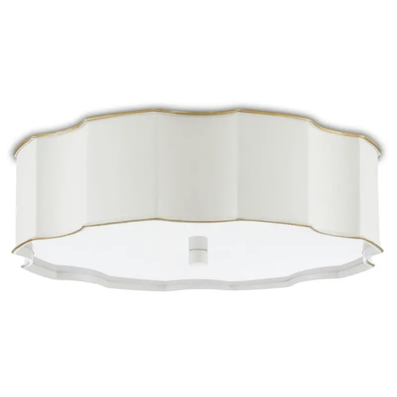 Wexford White Low-Profile Flush Mount Ceiling Light 1