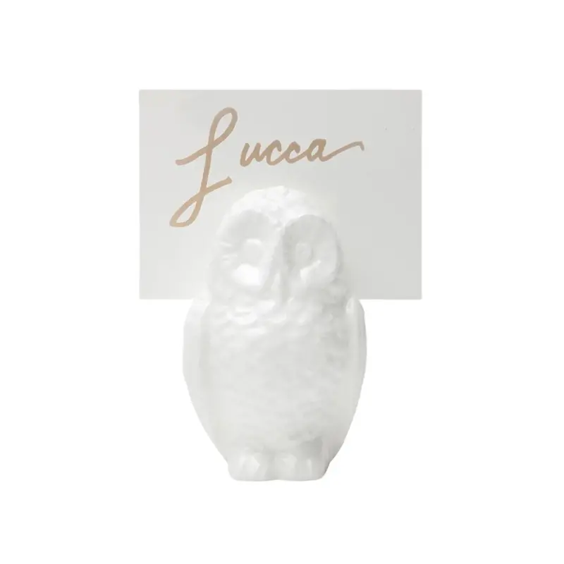 Whimsical Ceramic Owl Place Card Holders 1