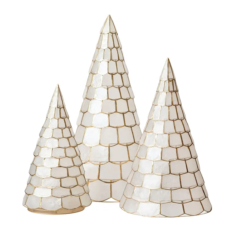 White Capiz Shell Decorative Christmas Tree 1