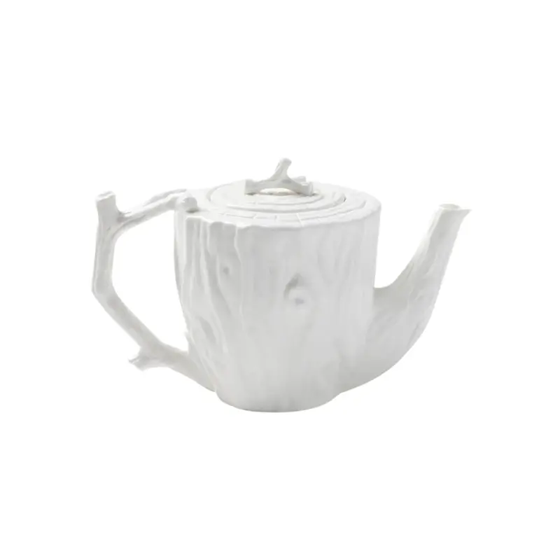 White Faux Bois Porcelain Tea Service Set 3