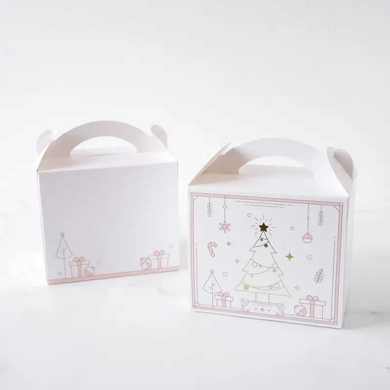 White Gable-Style Christmas Gift Boxes – 5-Pack 1