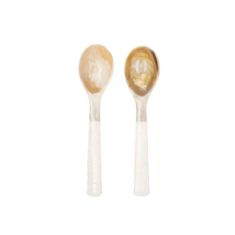 White Horn Bone Serving Spoon Set 1