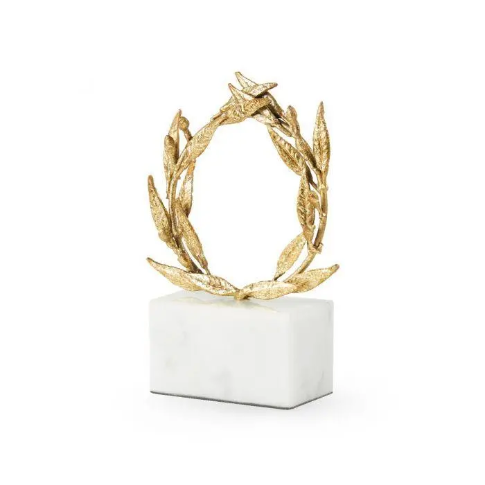 White Marble Apollo Statue With Gold Leaf Finish 1