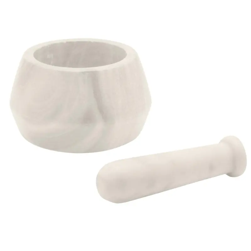 White Marble Mortar And Pestle – Premium Kitchen Essential 1