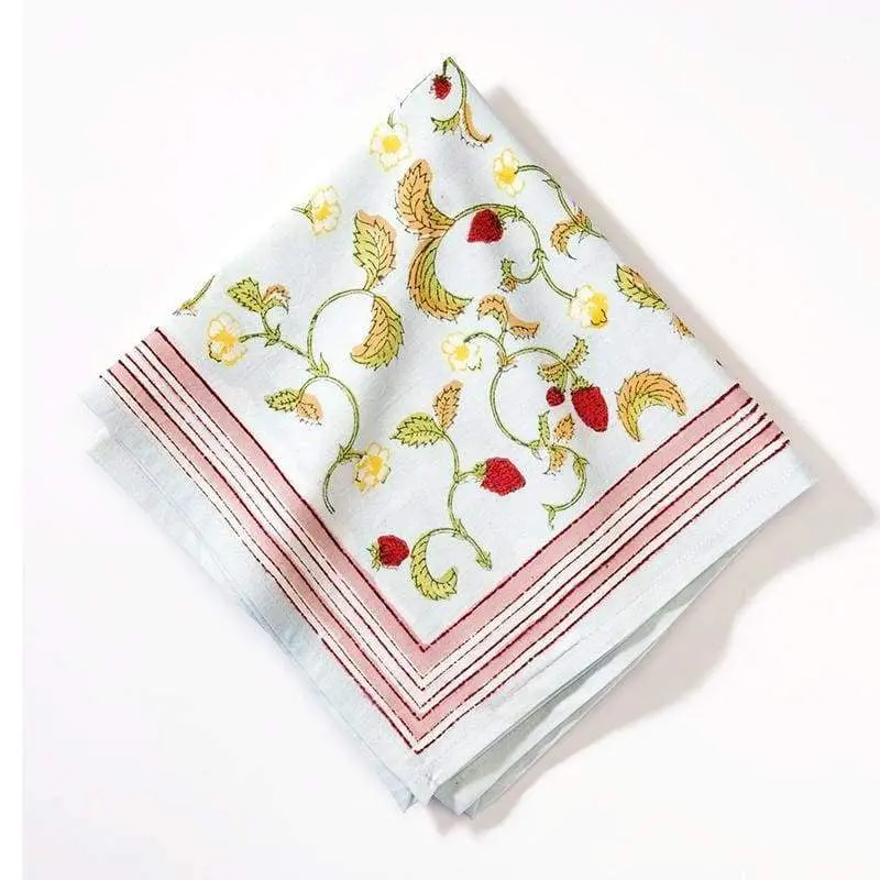 Wild Strawberries Embroidered Napkin 1