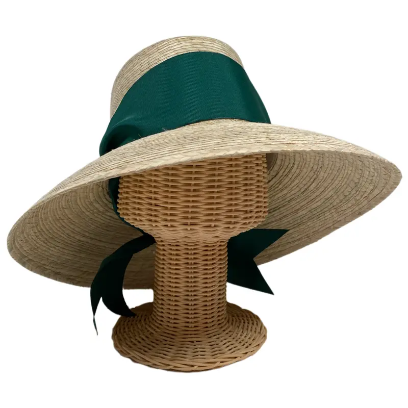 Wildflower Wide-Brim Sun Hat With Masters Green Grosgrain Ribbon 1