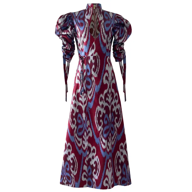 Wine-Colored Candela Evening Dress 1