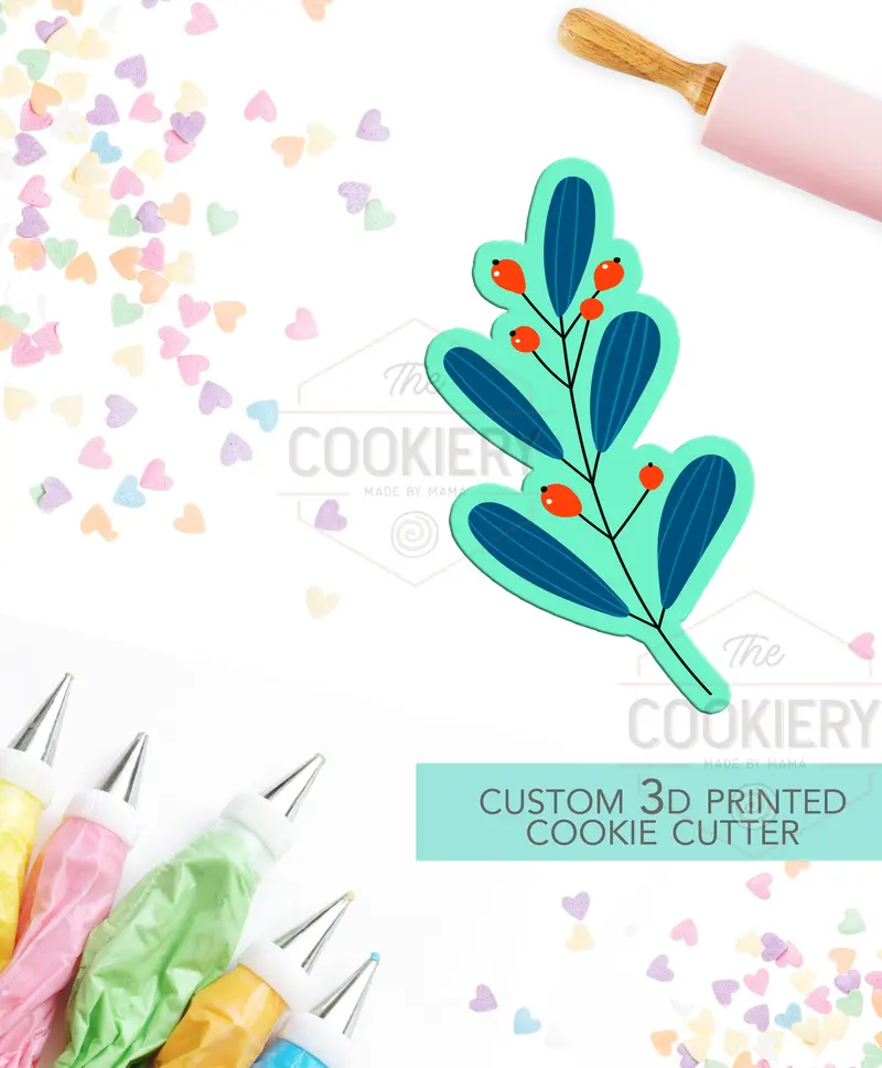 Winter Branch Cookie Cutter – Festive Evergreen Silhouette For Holiday Cookies 1