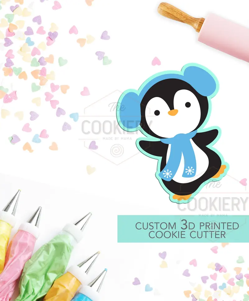 Winter Penguin Cookie Cutter – Festive Holiday & Christmas Baking 1