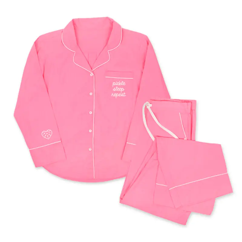 Women’S Long-Length Cotton Pajama Set – Matching Top & Bottom Sleepwear 1