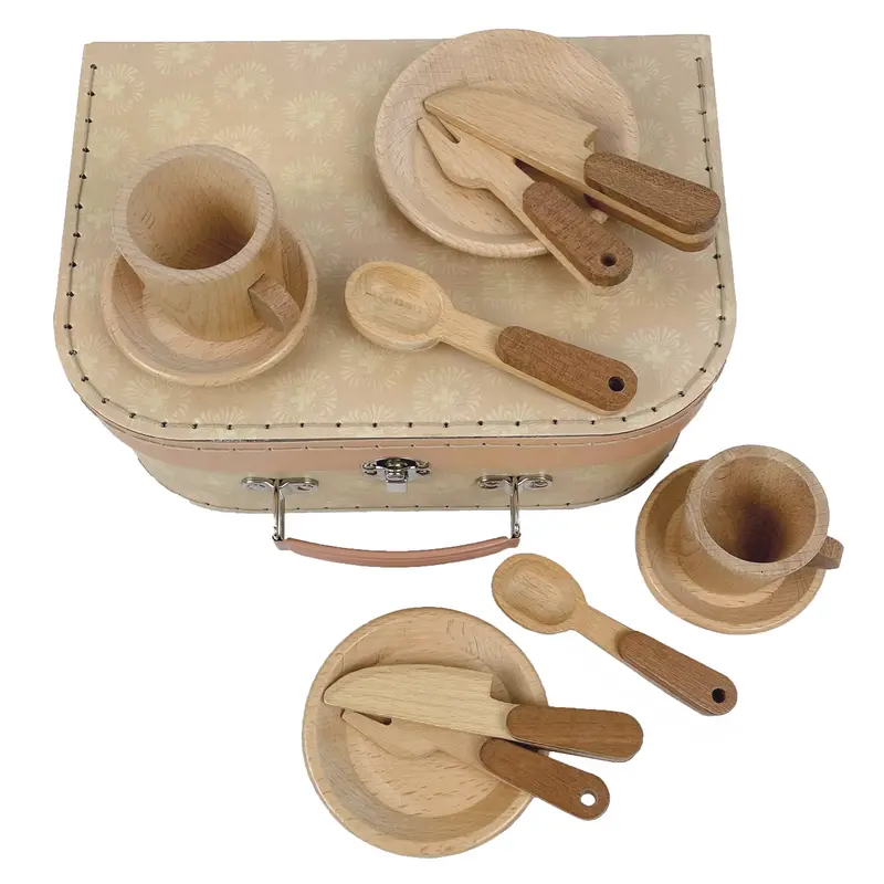 Wooden Breakfast Playset In Portable Storage Case For Kids 1