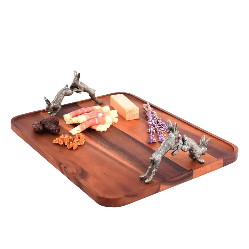 Wooden Hopping Bunny Serving Tray 1