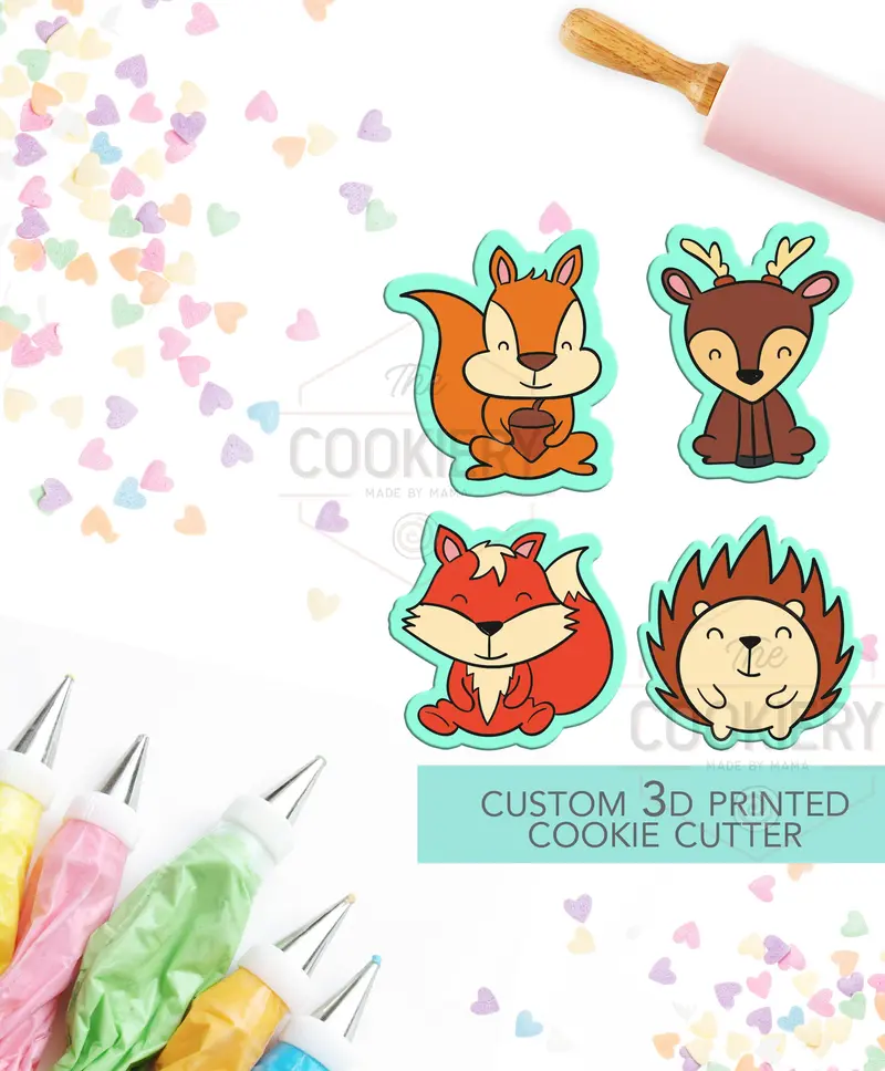 Woodland Critters Cookie Cutter Set – Mini Autumn-Themed Baking Collection (4-Piece) 1