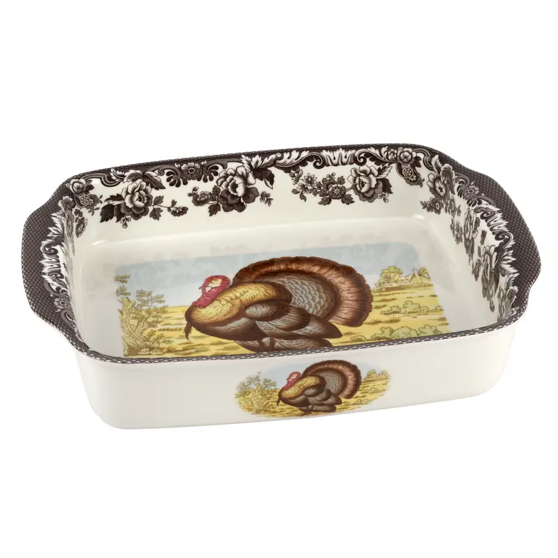 Woodland Turkey Lasagna Baking Dish – 15-Inch Oven-Safe Ceramic Casserole 1