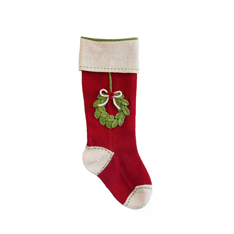 Wreath-Embellished Christmas Stocking 1