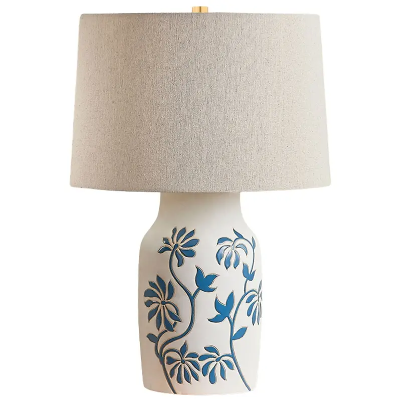 Yazmeen Ceramic Table Lamp With Textured Base 1