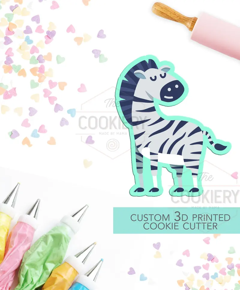 Zebra Stripe Cookie Cutter – Safari-Inspired Animal Shape – 3D Printed Baking Tool – Tck34161 1